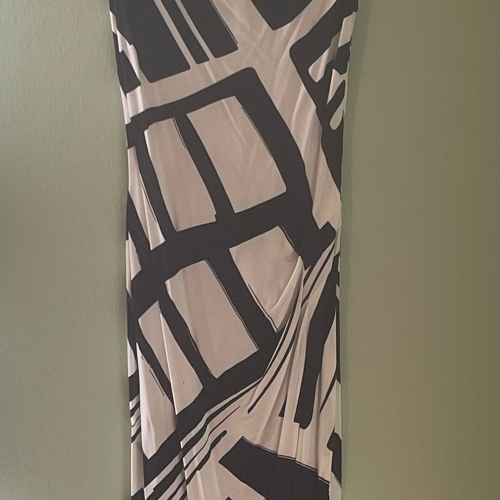 LK BENNETT LONDON Black and White Geometric Dress